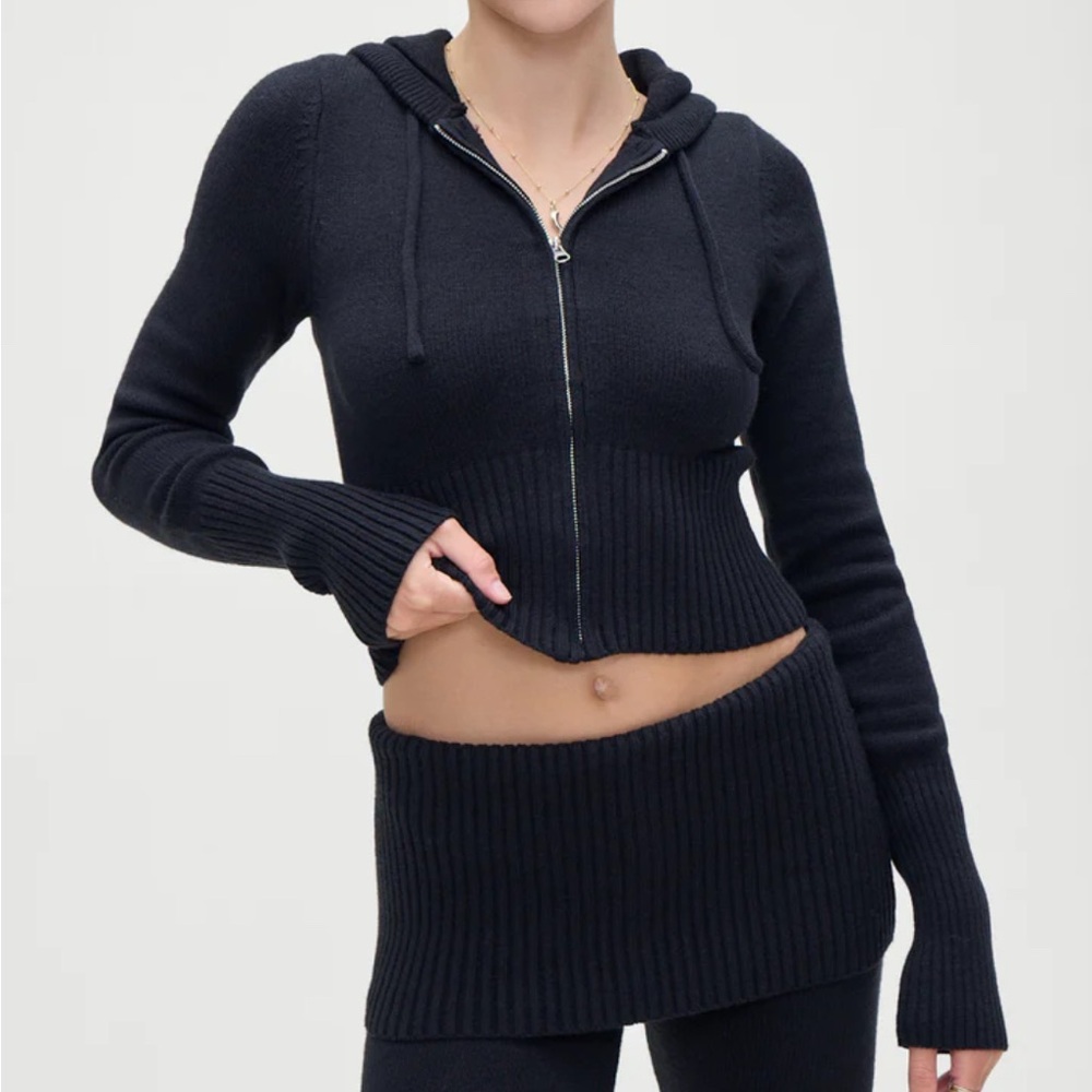 Frankie’s Bikinis Aimee Cloud Knit Hoodie and Aimee Cloud Knit Pant size XS set